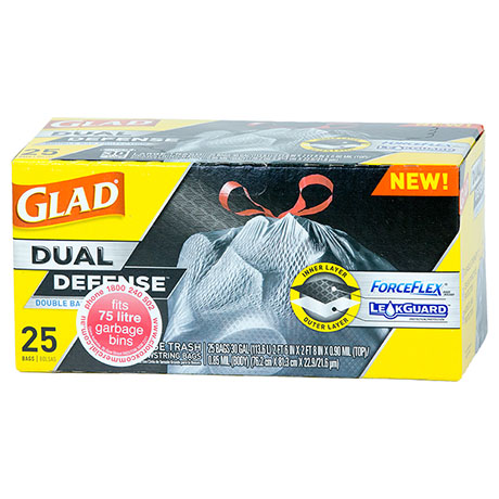 Glad® ForceFlex™ Drawstring Bag 75L Pk25