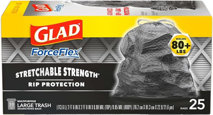 Glad® ForceFlex™ Drawstring Bag 75L Pk25