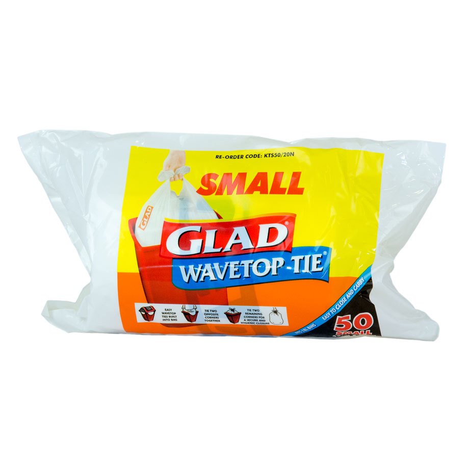 Glad® Wavetop Tie® Tidy Bags Roll Small Pk50